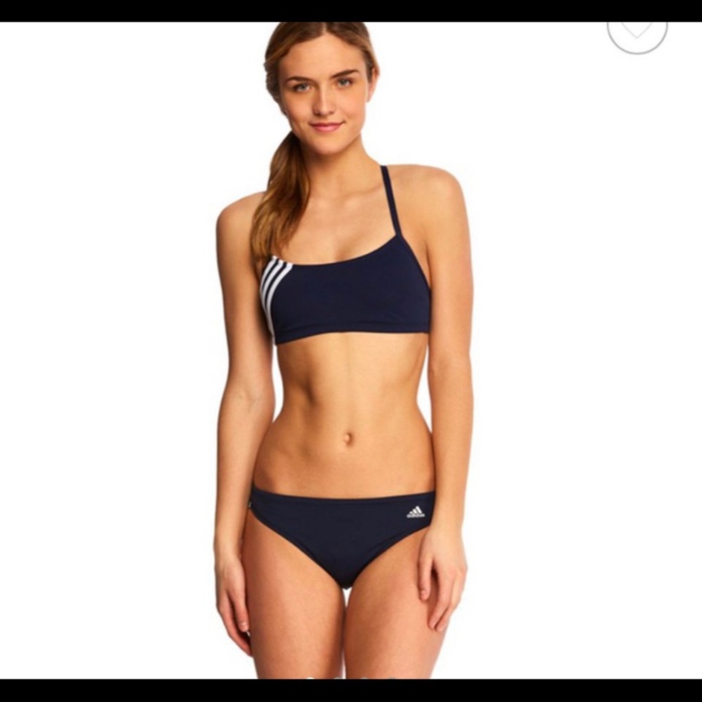 ADIDAS STRIPED NAVY BIKINI